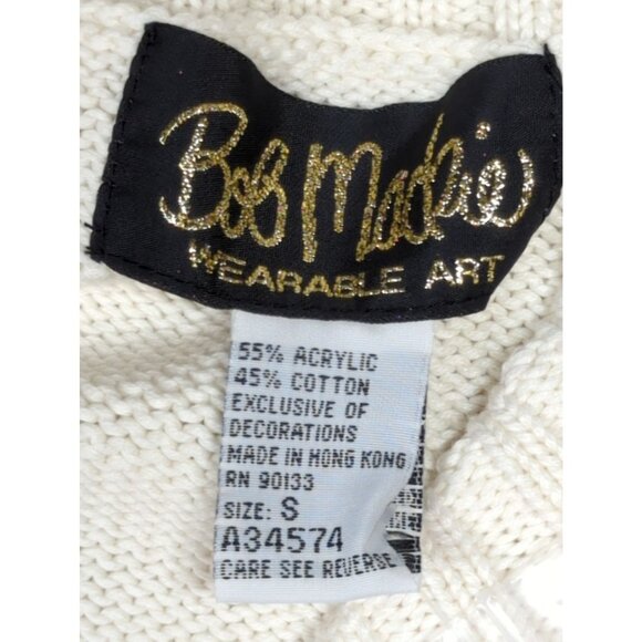 Vtg Bob Mackie Womens Small 42" Chest Oversized Knit Cardigan Sweater New - Picture 5 of 11